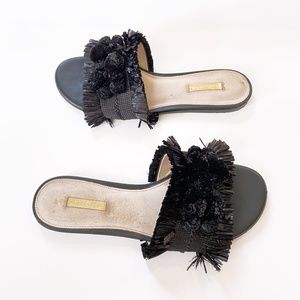Louise et Cie Raffia Leather Sandals Flats